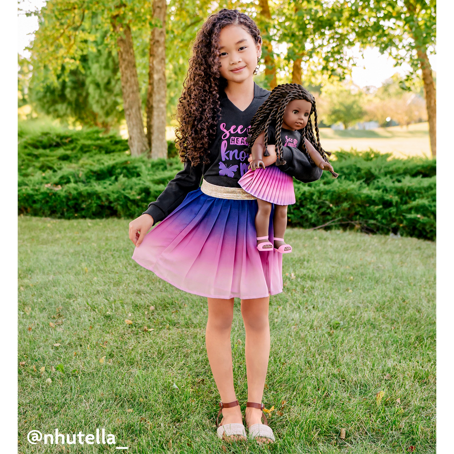 American Girl® x Janie and Jack: Makena's™ Black Crop Hoodie for Girls