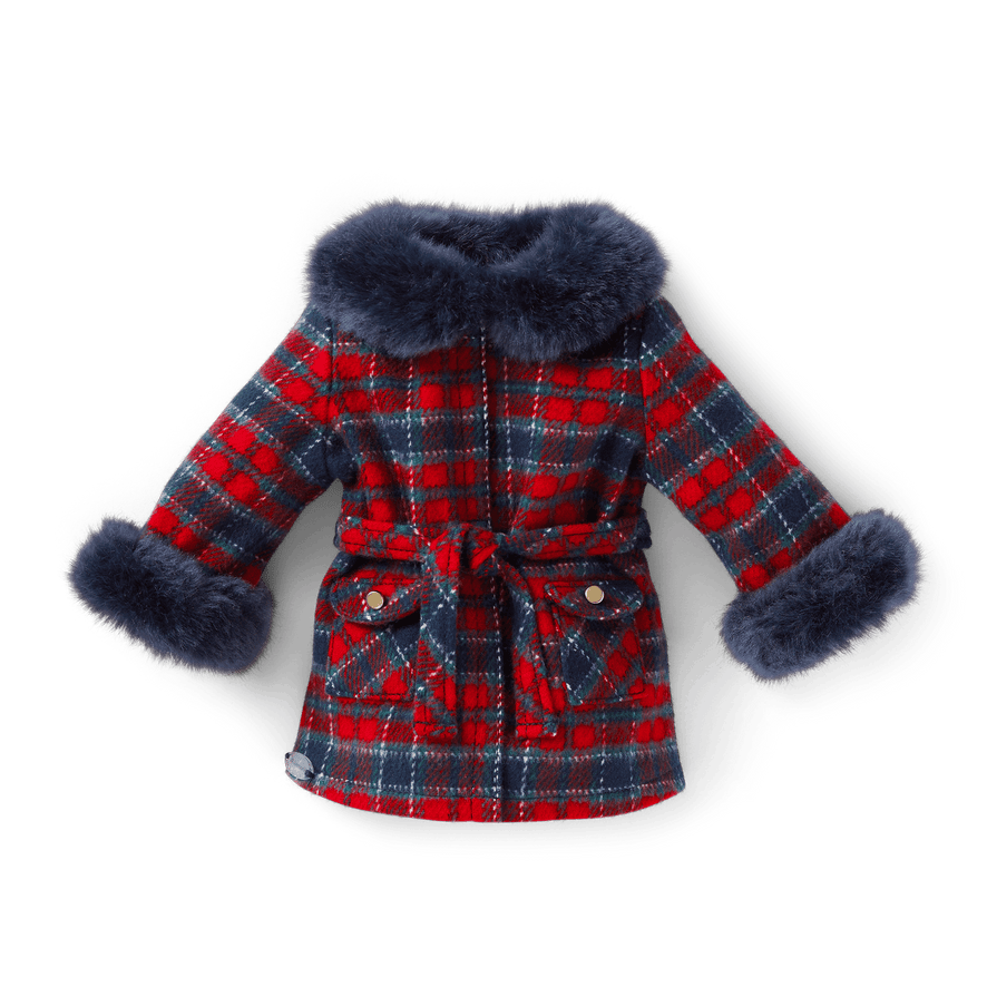 American Girl® x Janie and Jack Fur-Trim Plaid Coat for 18-inch Dolls