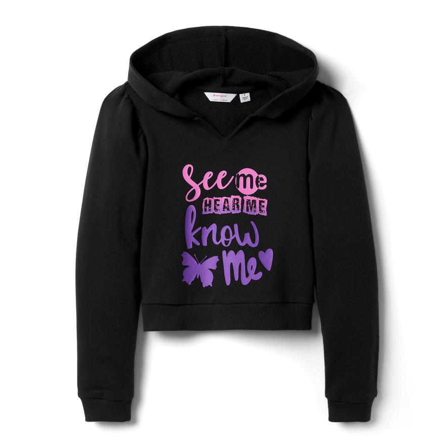 American Girl® x Janie and Jack: Makena's™ Black Crop Hoodie for Girls