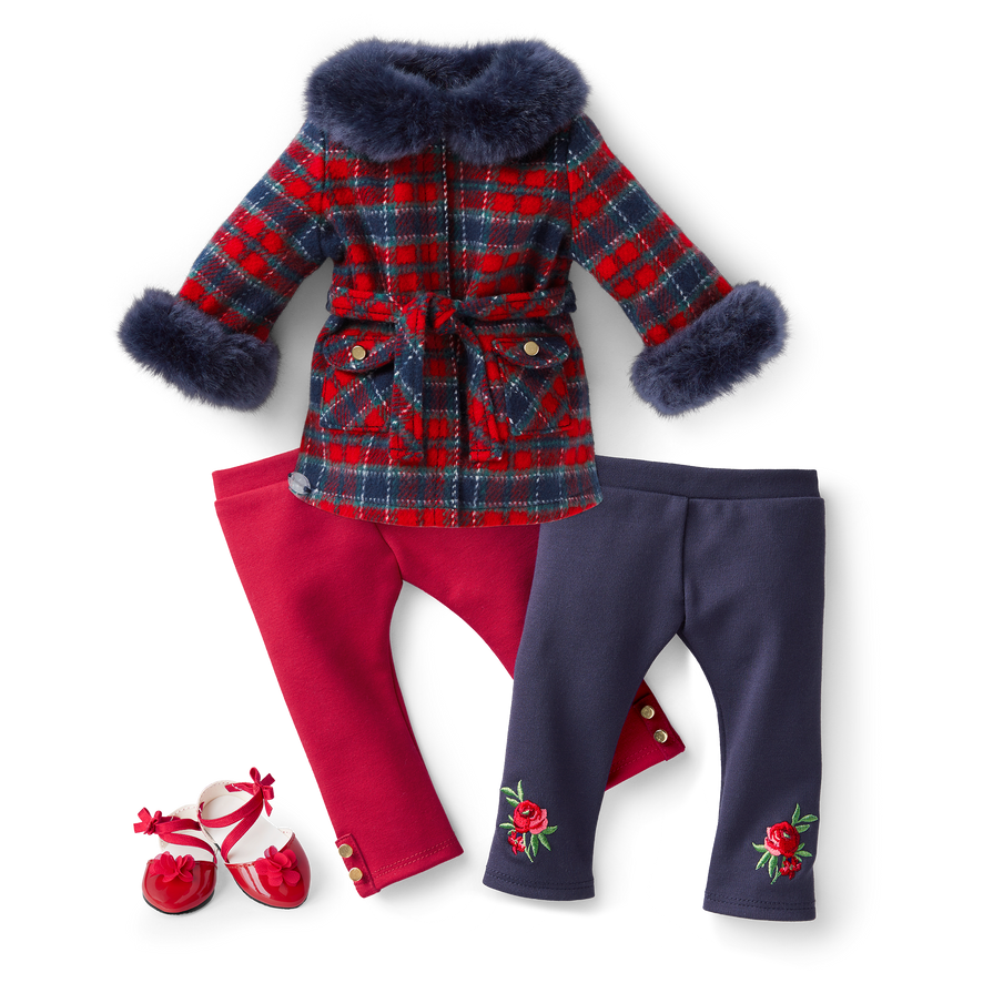 American Girl® x Janie and Jack Holiday Plaid Bundle for 18inch Dolls