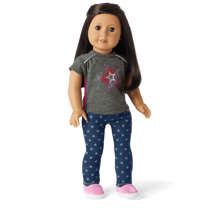 Star Bright Tee for 18-inch Dolls