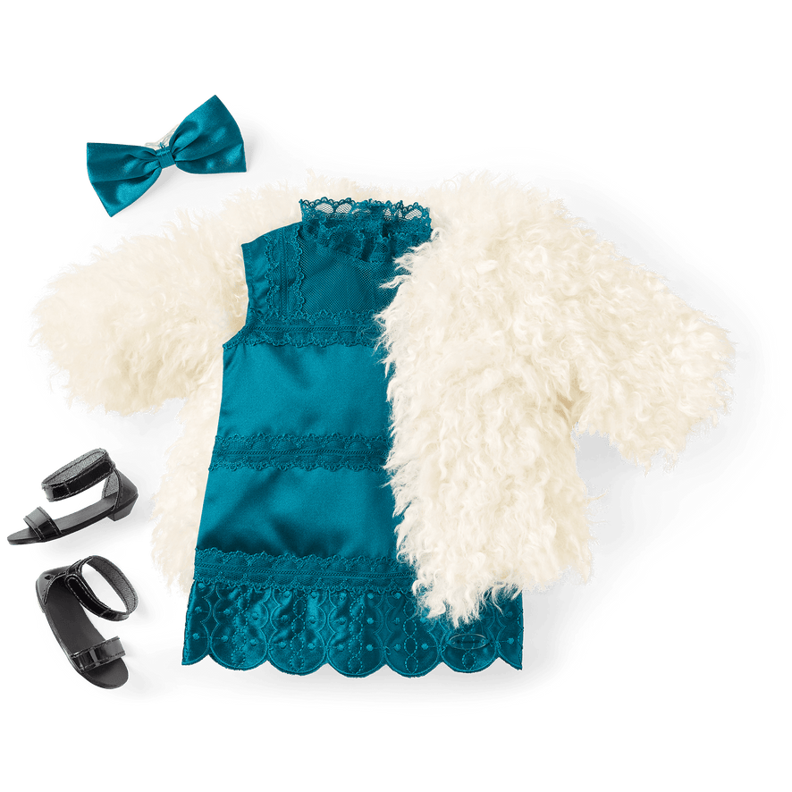 Jazzy Flapper & Fur Coat Outfit for 18-inch Dolls