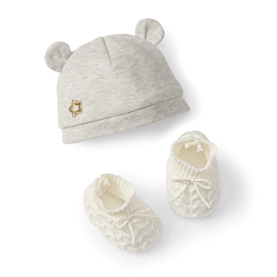 Baby Bear Hat & Booties for Bitty Baby® Dolls