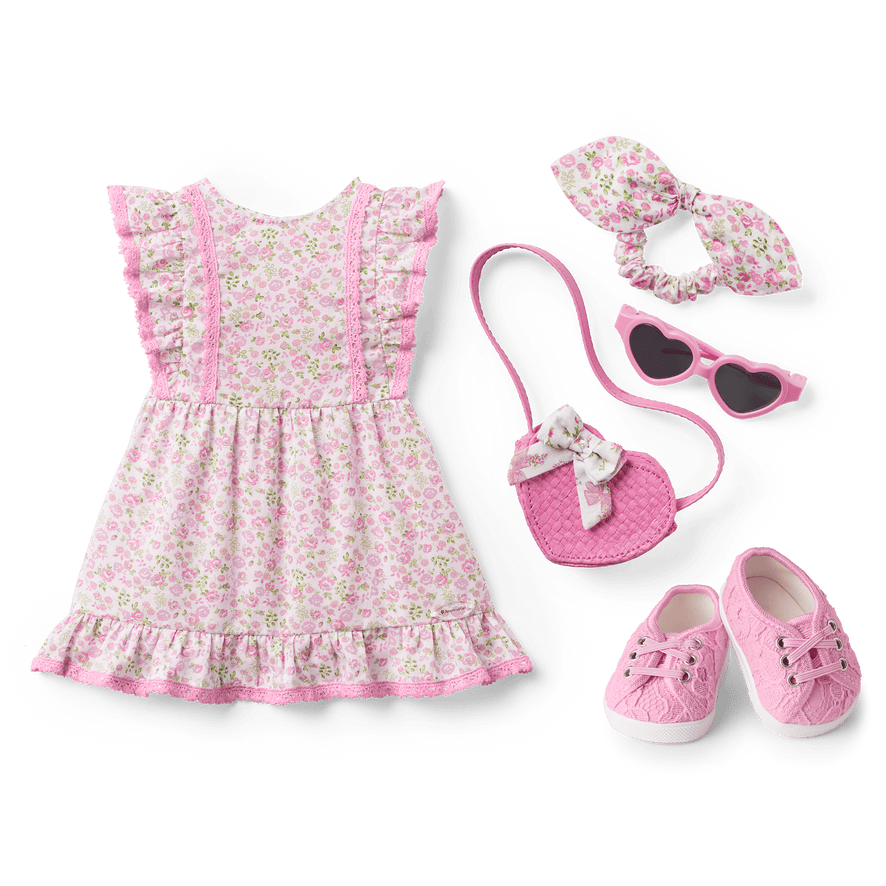 American Girl® x LoveShackFancy Floral Flutter Day Dress Outfit Bundle for 18-inch Dolls
