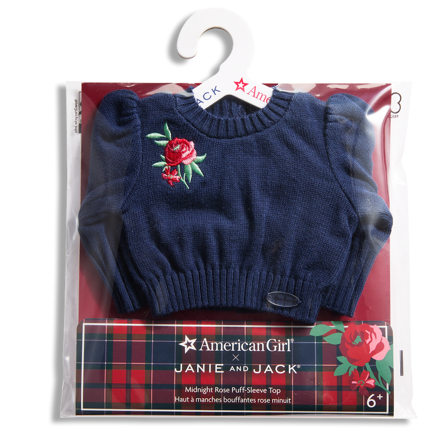 American Girl® x Janie and Jack Midnight Rose Puff-Sleeve Top for 18-inch Dolls