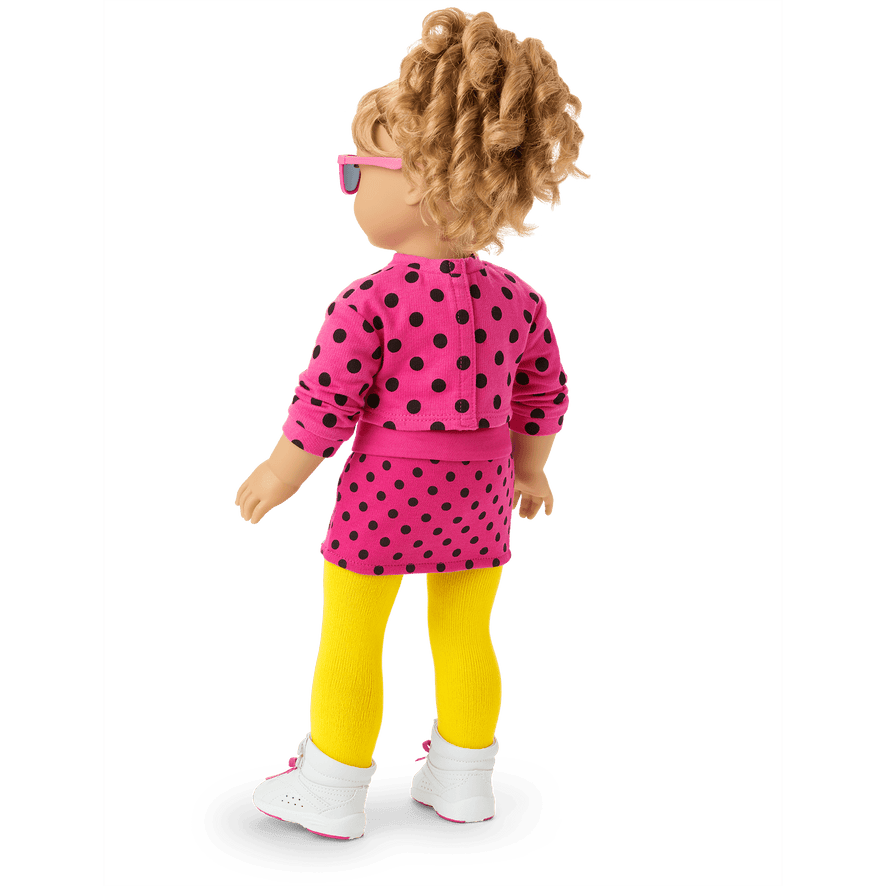 Courtney's™ Cropped Pink Polka-Dot Top for 18-inch Dolls
