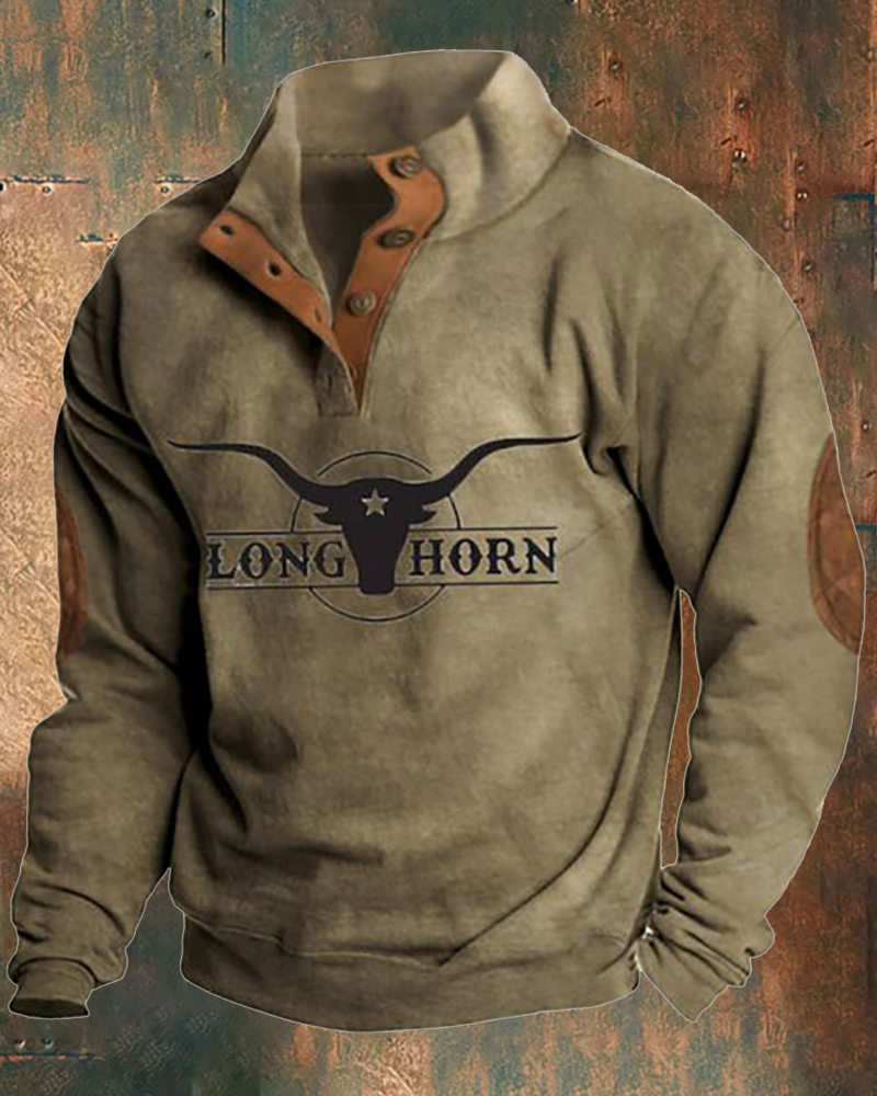 Men's Outdoor Retro Contrast Color Sweatshirt