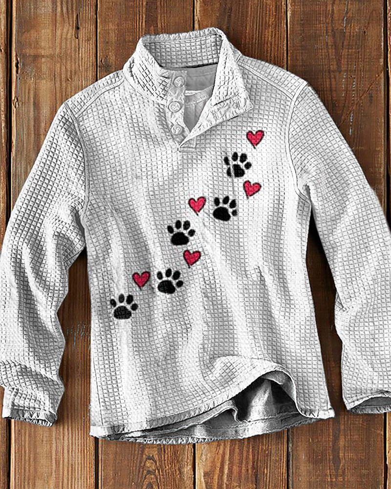 Casual contrast color long-sleeved all-match polo shirt