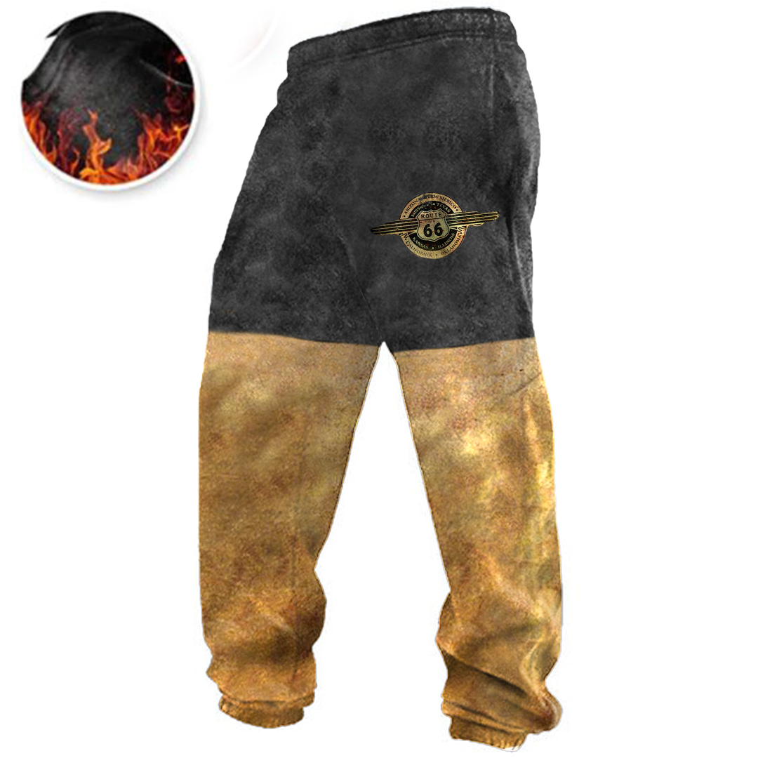 Men's Vintage Print Contrast Sweatpants