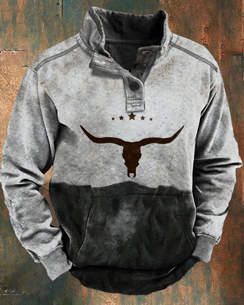 Men's Outdoor Retro Contrast Color Sweatshirt