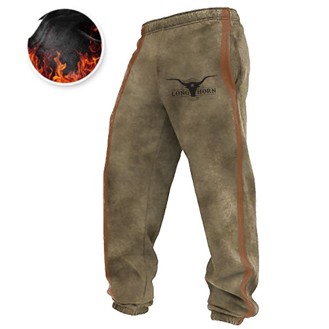 Men's Vintage Print Contrast Sweatpants