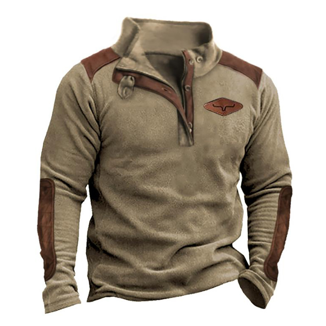 Men's Retro Versatile Contrast Printed Sweatshirt