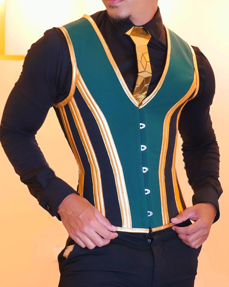 Casual all-match color contrast men's vest