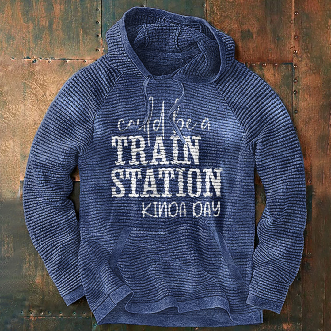 Could Be A Train Station Kinda Day Print Hoodie