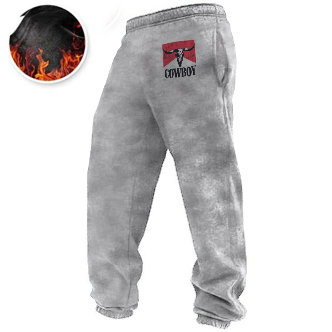 Men's Vintage Print Contrast Sweatpants