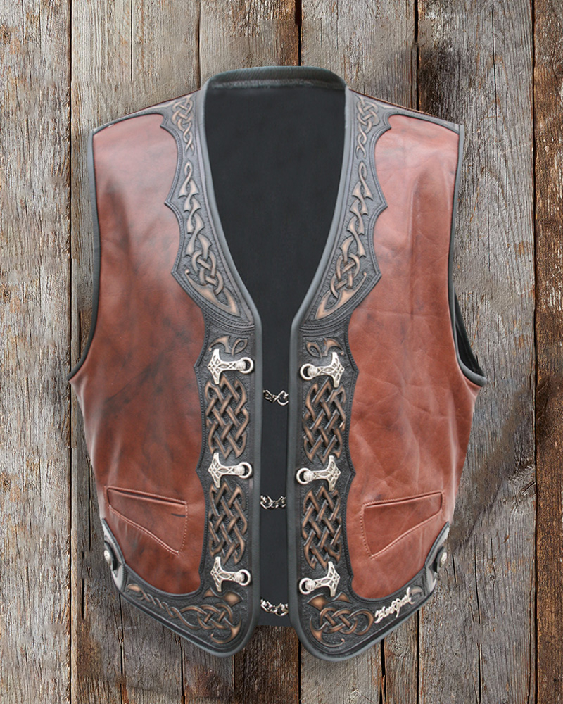 Casual all-match hunting leather waistcoats