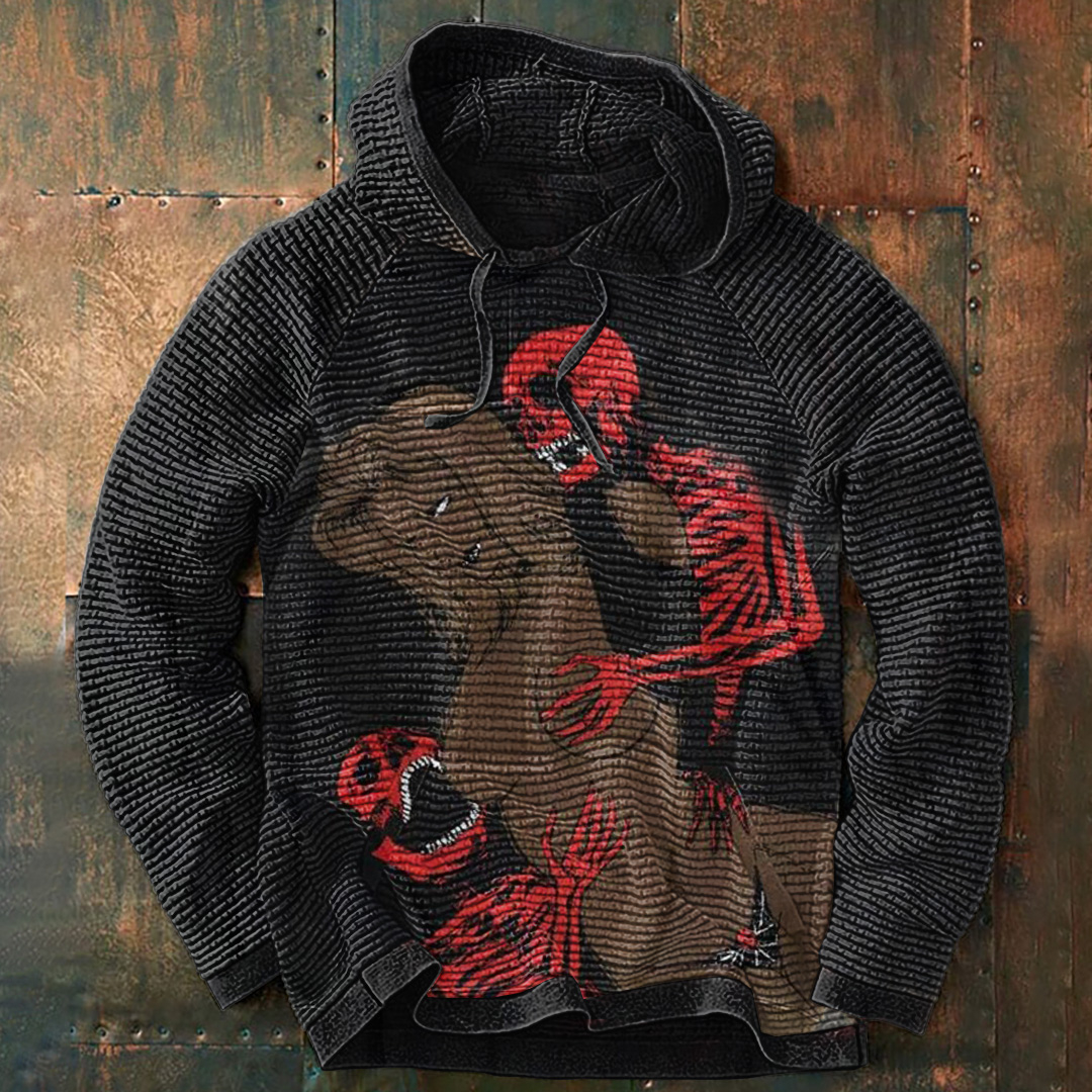 Versatile Casual Contrast Print Hoodie