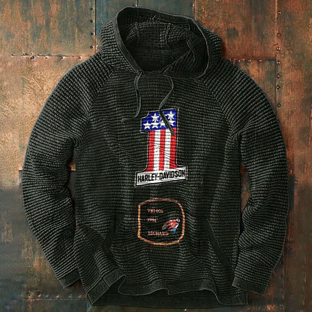 Versatile Casual Contrast Print Hoodie