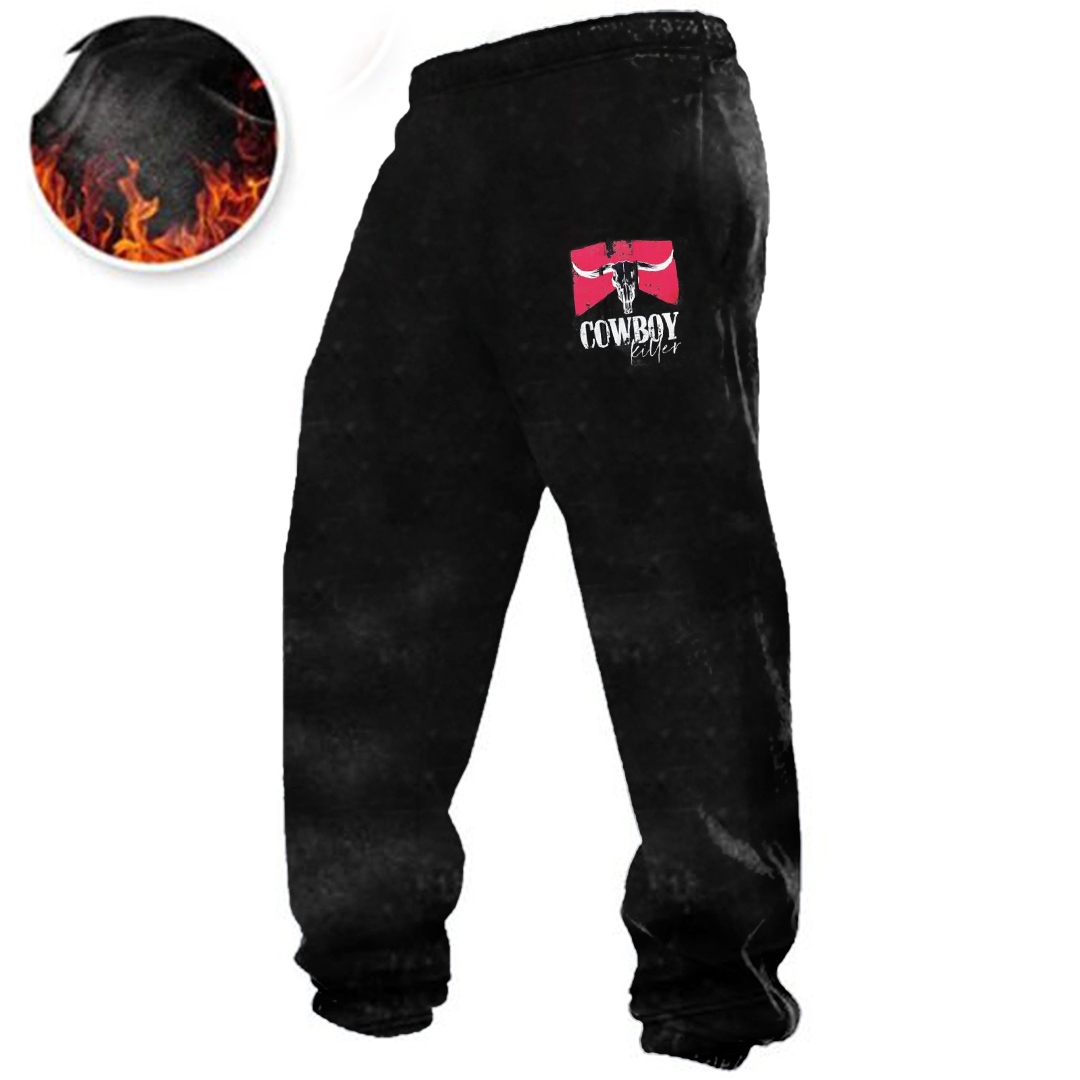 Men's Vintage Print Contrast Sweatpants