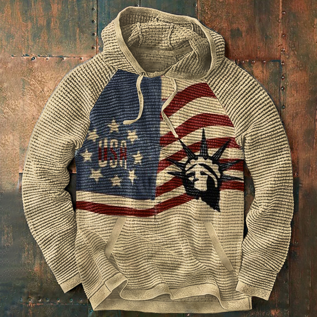 Versatile Casual Contrast Print Hoodie