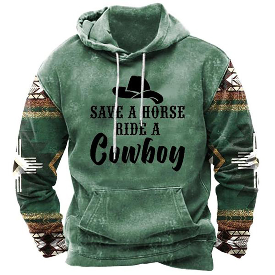 Men's Outdoor Letter Print Hoodie