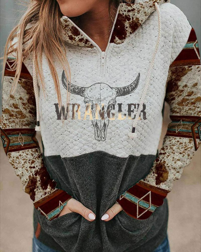 Women's Cow Carhartt Print Hoodie