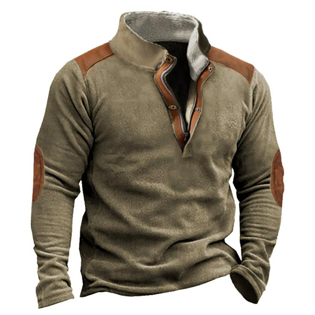 Men's Retro Versatile Contrast Printed Sweatshirt