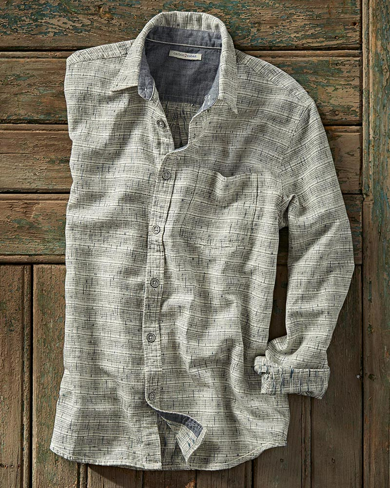 Men's casual all-match printed long-sleeved shirt
