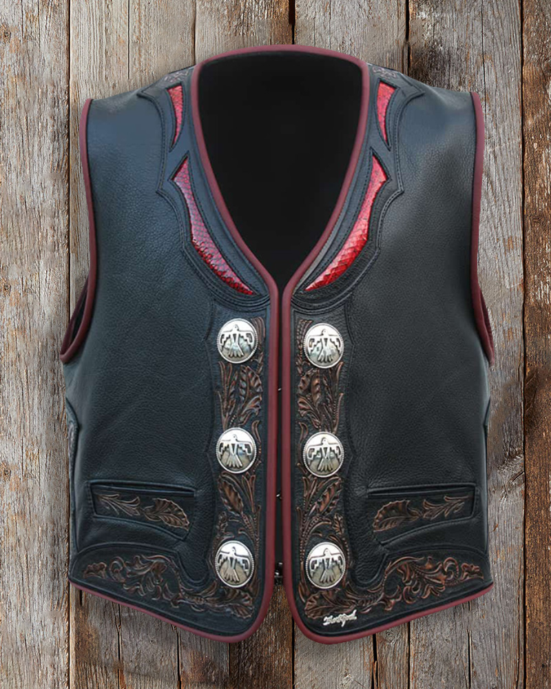 Casual all-match hunting leather waistcoats