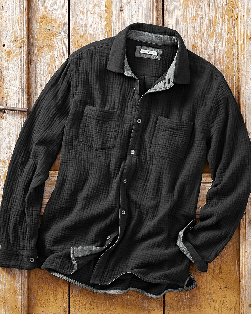 Men's Casual Color Contrast Panel Shirt