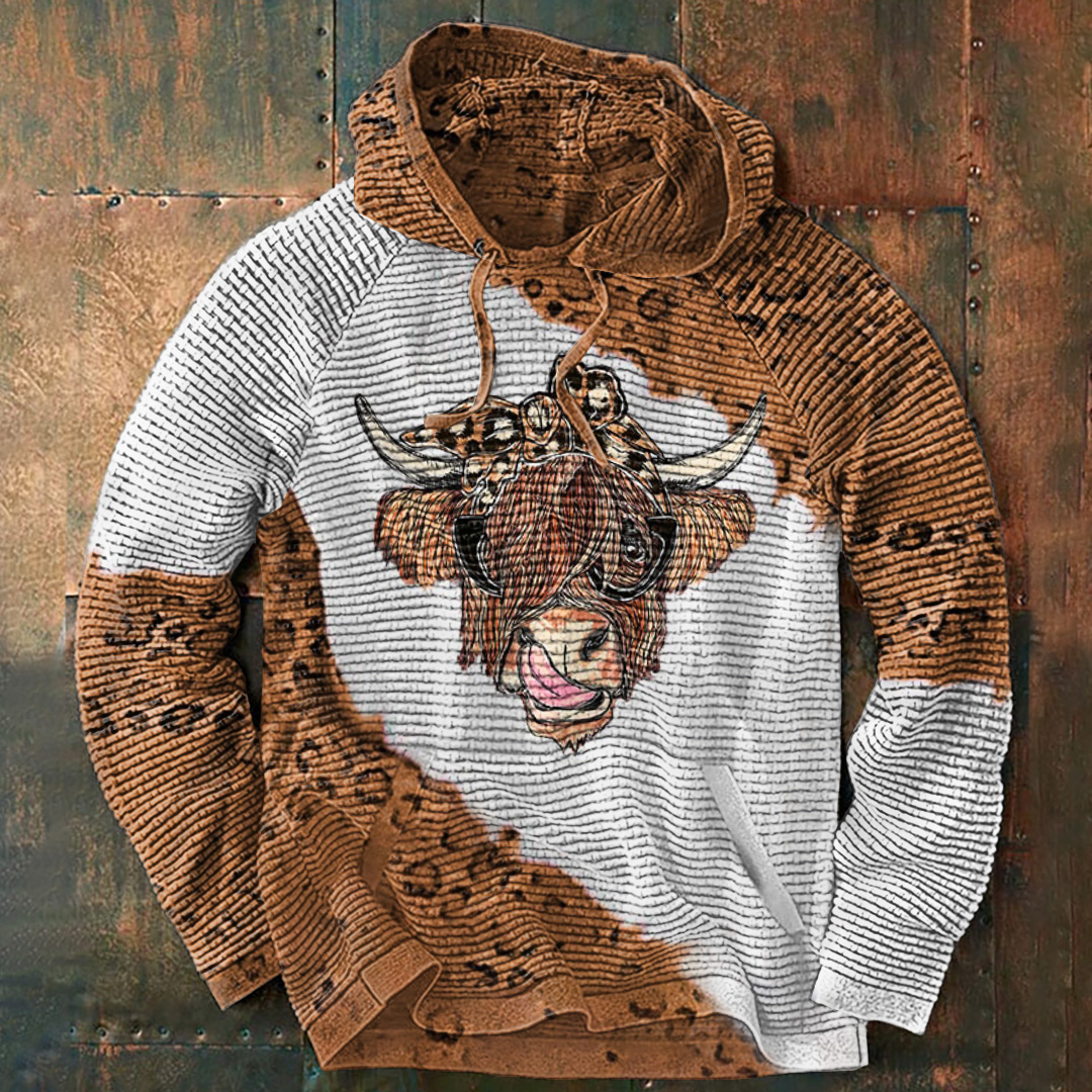 Western Vintage Shaggy Tie-Dye Hoodie