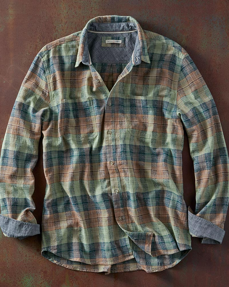 Men's Casual Colorblock Plaid Print Long Sleeve Shirt