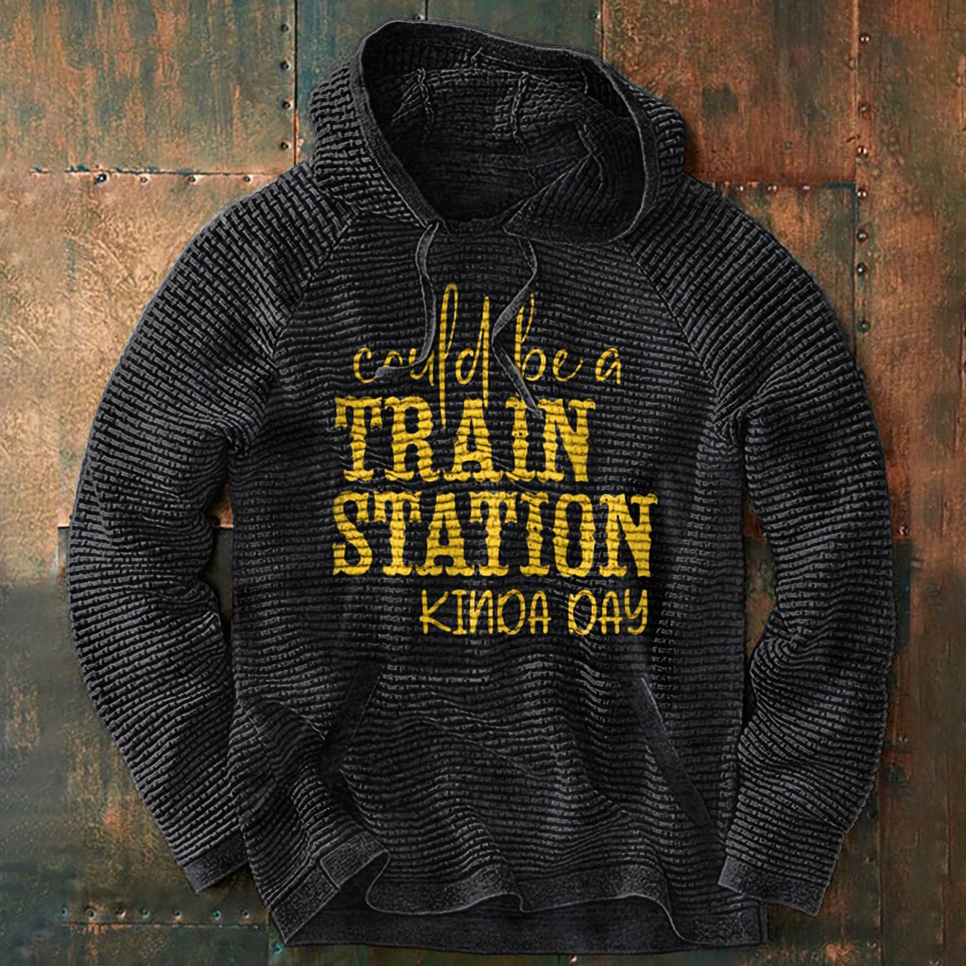 Could Be A Train Station Kinda Day Print Hoodie