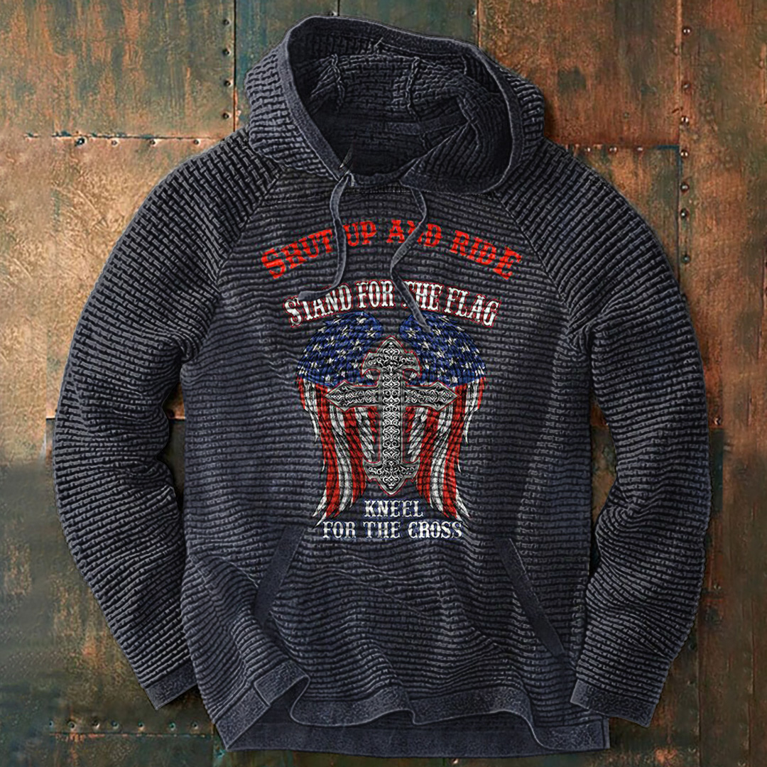 Versatile Casual Contrast Print Hoodie