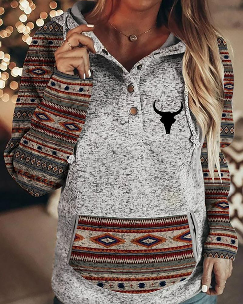 Women's Cow Carhartt Print Hoodie