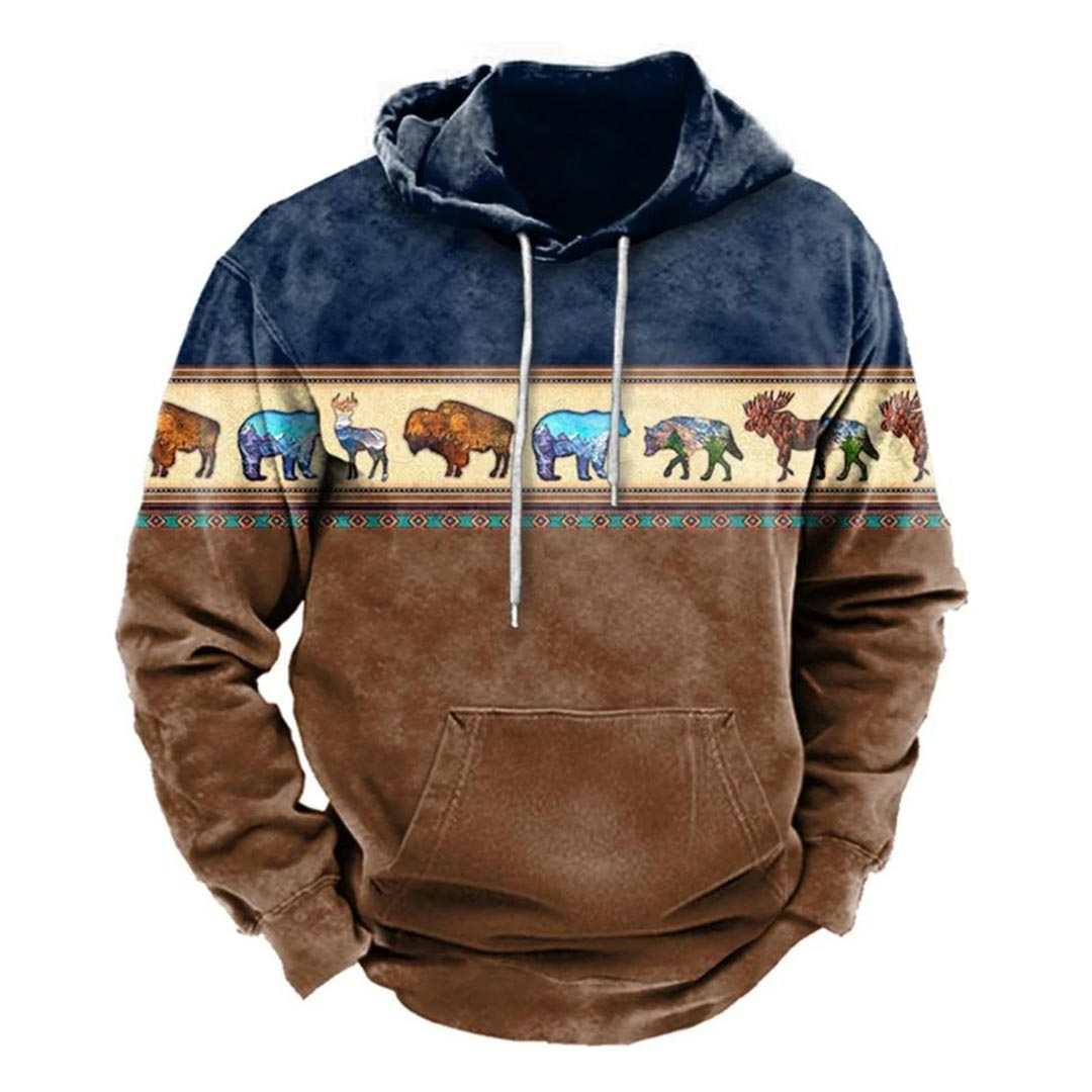 Men's Vintage Contrast Collar Sweatshirt