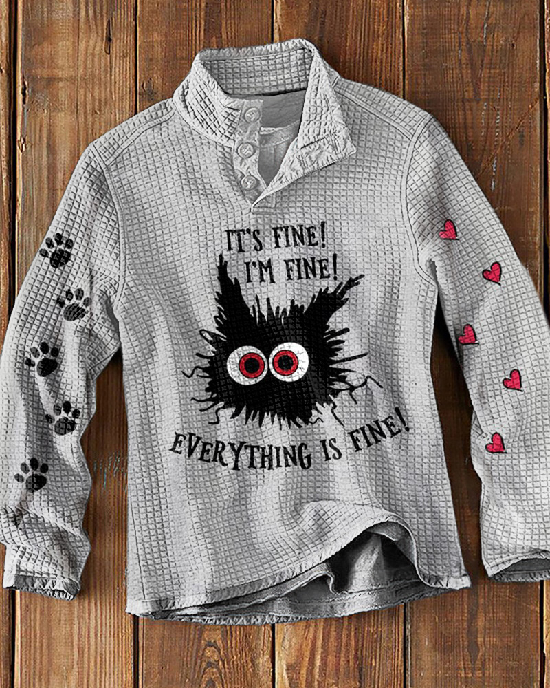 Versatile printed casual color contrast polo shirt