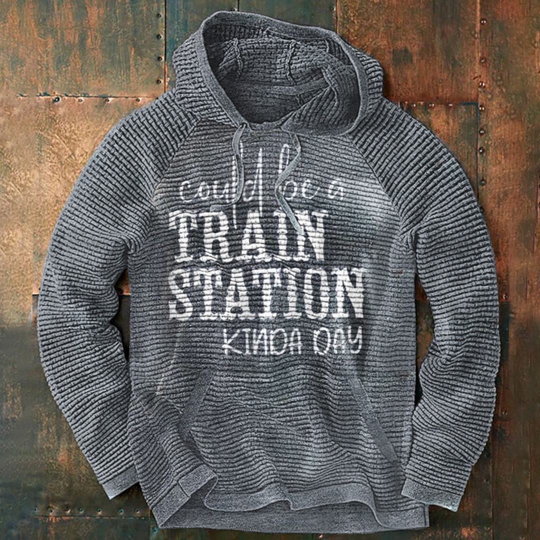Could Be A Train Station Kinda Day Print Hoodie