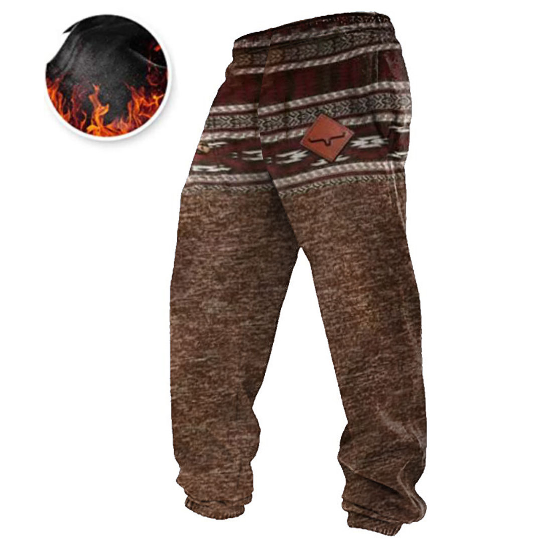 Men's Vintage Print Contrast Sweatpants