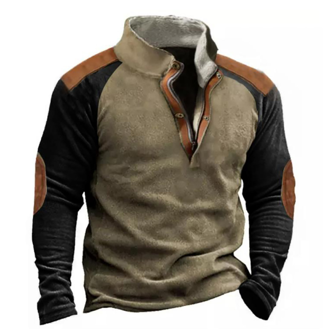 Men's Retro Versatile Contrast Printed Sweatshirt