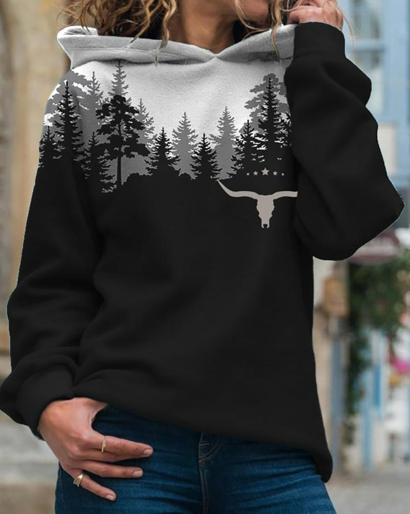 Women's Cow Carhartt Print Hoodie