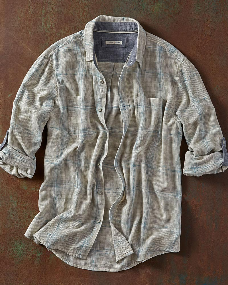 Men's Casual Plaid Print Long Sleeve Shirt