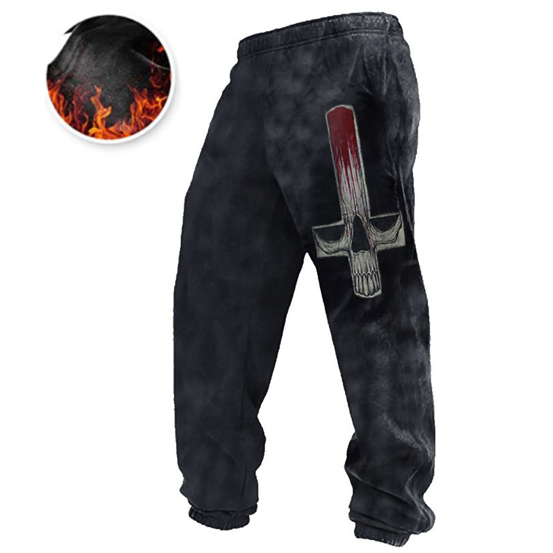 Men's Vintage Print Contrast Sweatpants