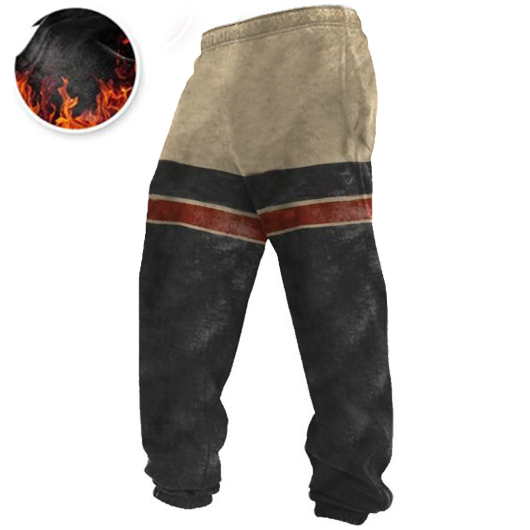 Men's Vintage Print Contrast Sweatpants