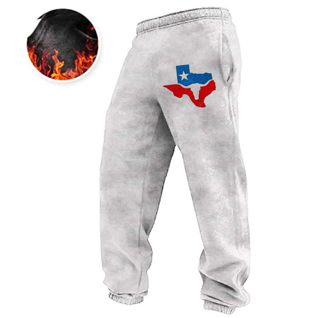 Men's Vintage Print Contrast Sweatpants