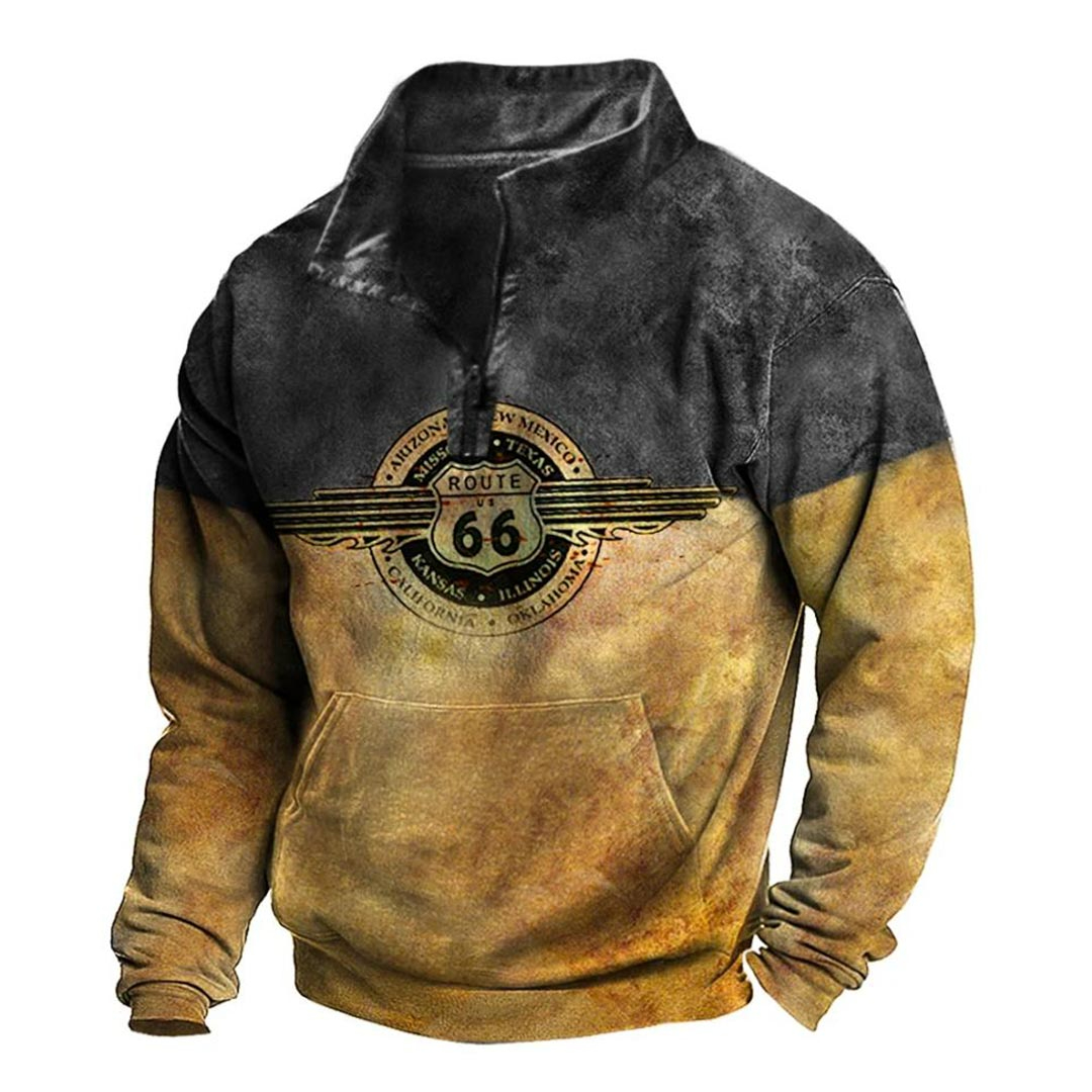Men's Vintage Contrast Collar Sweatshirt
