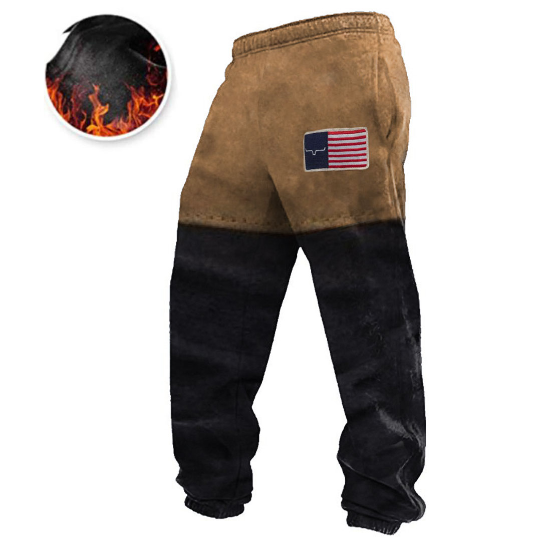 Men's Vintage Print Contrast Sweatpants