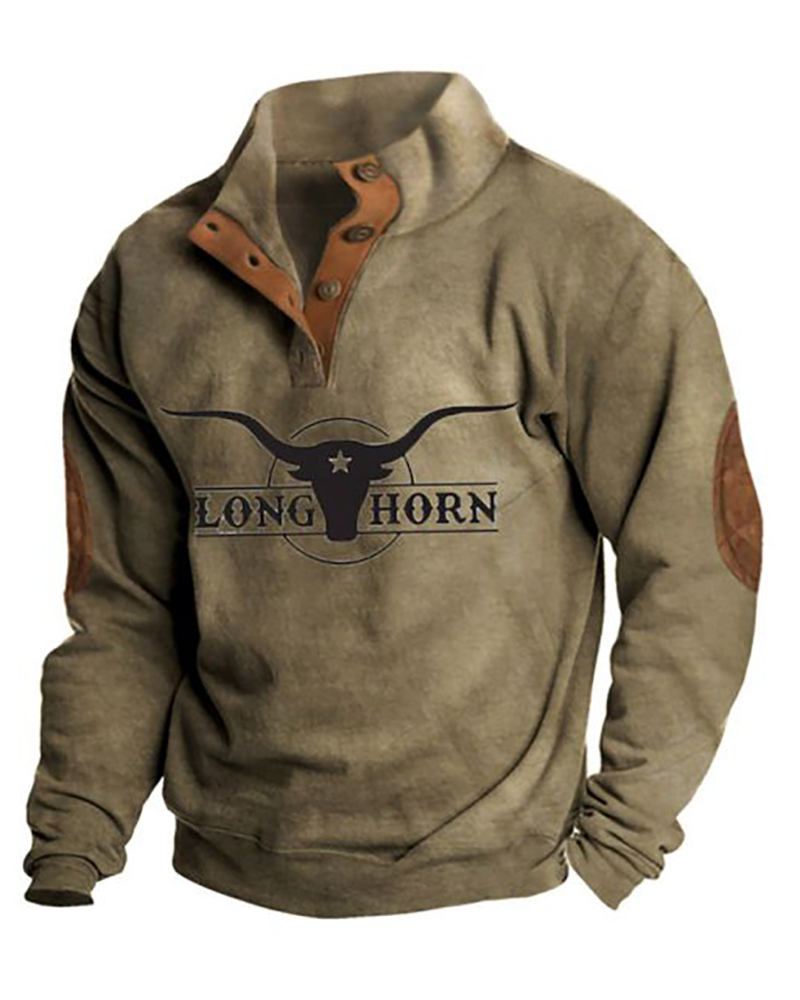 Men's Outdoor Retro Contrast Color Sweatshirt