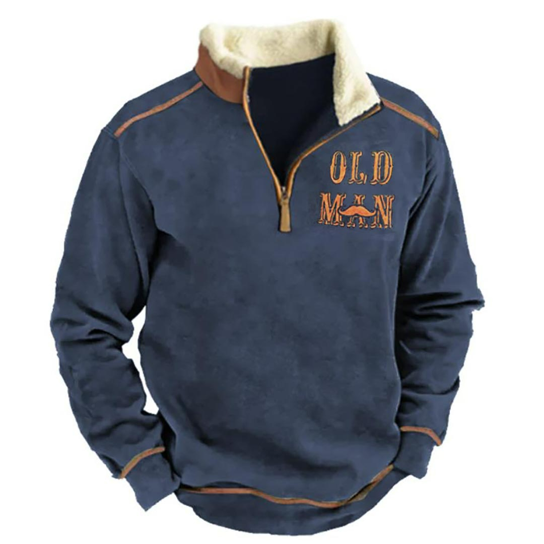 Men's Vintage Contrast Collar Sweatshirt