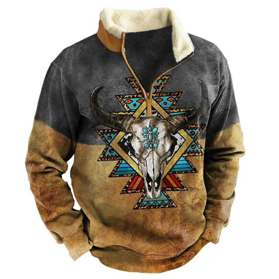 Men's Vintage Contrast Collar Sweatshirt